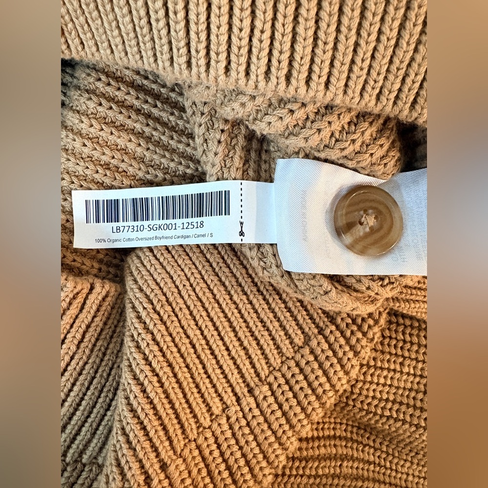 Quince 100% Cotton Oversized Boyfriend Button Up Cardigan Camel Tan Small - Picture 6 of 6